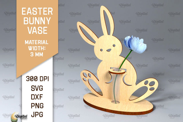Easter Bunny Vase SVG. 3D Easter Stand Laser Cut SVG Evgenyia Guschina 