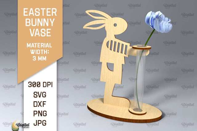 Easter Bunny Vase SVG. 3D Easter Stand Laser Cut SVG Evgenyia Guschina 