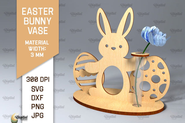 Easter Bunny Vase SVG. 3D Easter Stand Laser Cut SVG Evgenyia Guschina 