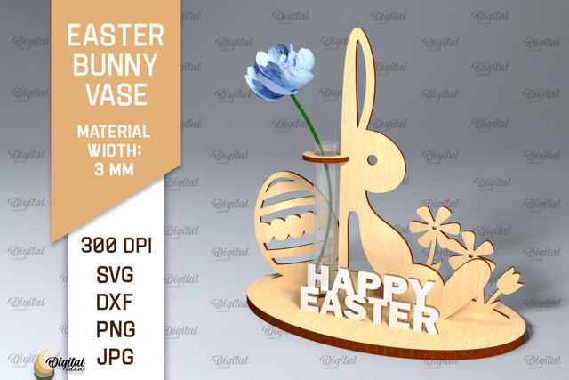 Easter Bunny Vase SVG. 3D Easter Stand Laser Cut SVG Evgenyia Guschina 