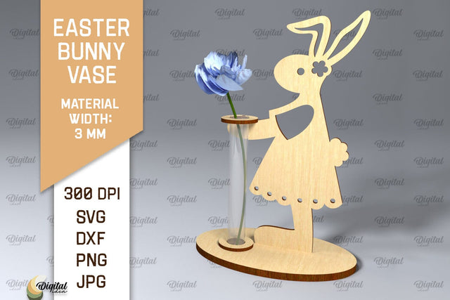 Easter Bunny Vase SVG. 3D Easter Stand Laser Cut SVG Evgenyia Guschina 