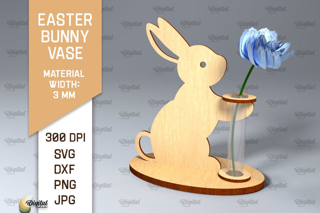 Easter Bunny Vase SVG. 3D Easter Stand Laser Cut SVG Evgenyia Guschina 