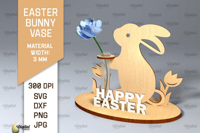 Easter Bunny Vase SVG. 3D Easter Stand Laser Cut SVG Evgenyia Guschina 