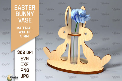 Easter Bunny Vase SVG Bundle. 3D Easter Stand Laser Cut SVG Evgenyia Guschina 