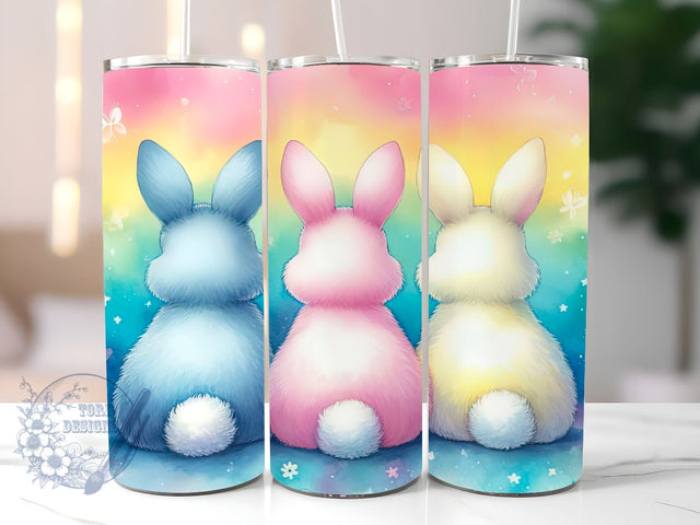 Easter Bunny Watercolor 20 oz Skinny Tumbler Sublimation Design, Happy Easter's Day Tumbler Png, Straight & Tapered Tumbler Wrap, Instant Digital Download Sublimation ToriDesigns 