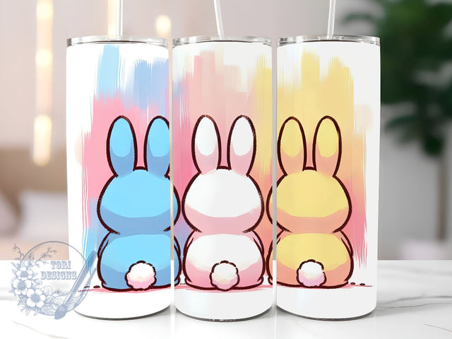 Easter Bunny Watercolor 20 oz Skinny Tumbler Sublimation Design, Happy Easter's Day Tumbler Png, Straight & Tapered Tumbler Wrap, Instant Digital Download Sublimation ToriDesigns 