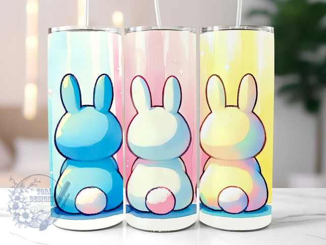 Easter Bunny Watercolor 20 oz Skinny Tumbler Sublimation Design, Happy Easter's Day Tumbler Png, Straight & Tapered Tumbler Wrap, Instant Digital Download Sublimation ToriDesigns 