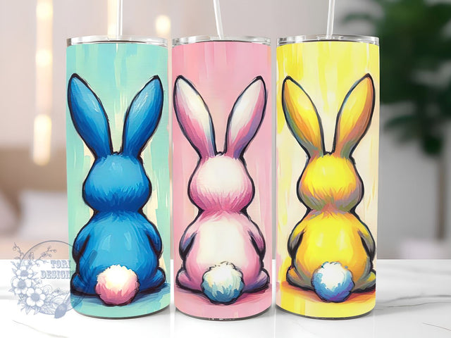 Easter Bunny Watercolor 20 oz Skinny Tumbler Sublimation Design, Happy Easter's Day Tumbler Png, Straight & Tapered Tumbler Wrap, Instant Digital Download Sublimation ToriDesigns 