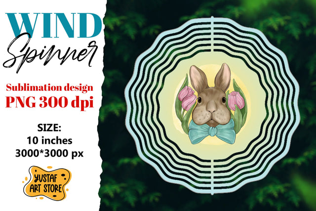 Easter Bunny wind spinner. Easter sublimation Sublimation Yustaf Art Store 