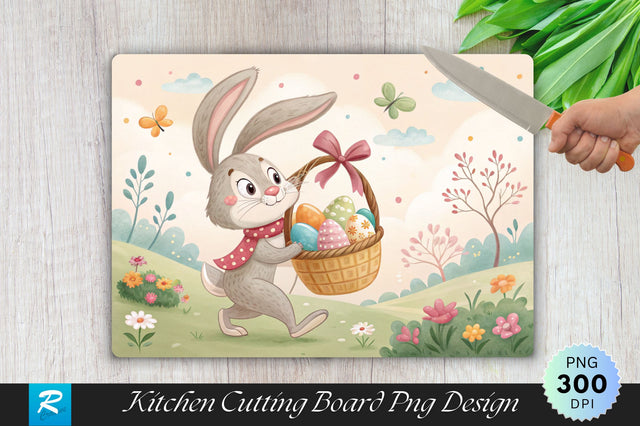 Easter Bunny with a Basket Cutting Board Sublimation Sublimation Regulrcrative 