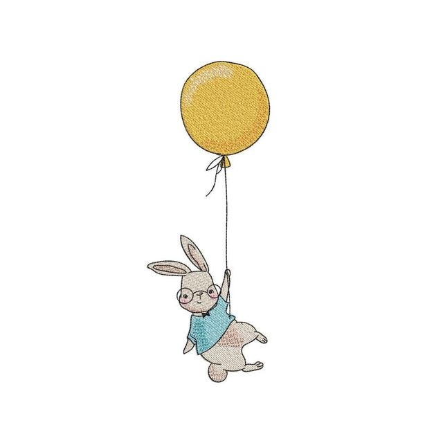 Easter Bunny with Balloon Embroidery Design, 4 sizes, Instant Download Embroidery/Applique DESIGNS Nino Nadaraia 