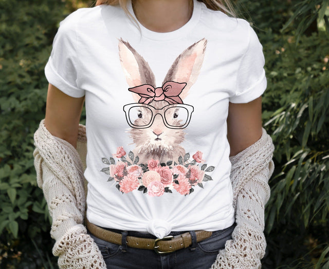 Easter Bunny With Glasses PNG Sublimation So Fontsy VIP Design Shop 