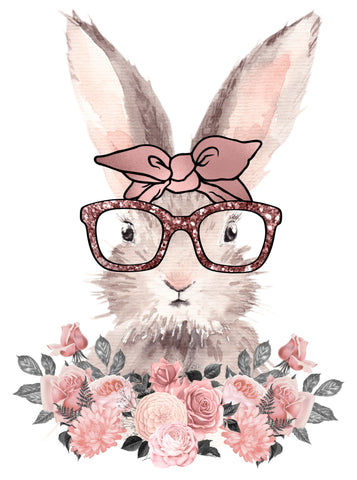 Easter Bunny With Glasses PNG Sublimation So Fontsy VIP Design Shop 