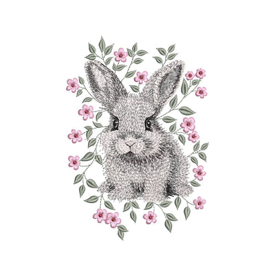 Easter Bunny with Pink Flowers Machine Embroidery Design, 3 sizes, Instant Download Embroidery/Applique DESIGNS Nino Nadaraia 