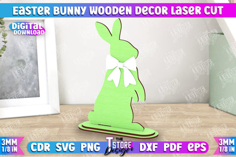 Easter Bunny Wooden Decor Bundle | Easter Wooden Sign | Easter Stand | Home Décor | CNC Files SVG The T Store Design 