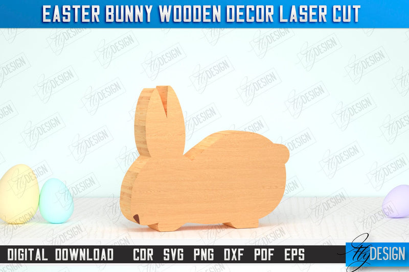 Easter Bunny Wooden Decor | Easter Wooden Sign | Easter Stand | Home Décor | CNC File SVG Fly Design 
