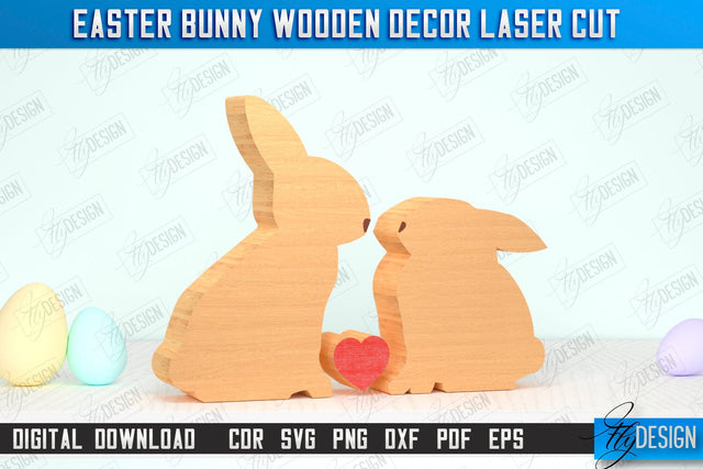 Easter Bunny Wooden Decor | Easter Wooden Sign | Easter Stand | Home Décor | CNC File SVG Fly Design 