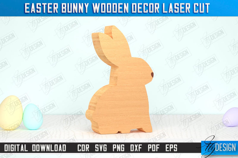 Easter Bunny Wooden Decor | Easter Wooden Sign | Easter Stand | Home Décor | CNC File SVG Fly Design 