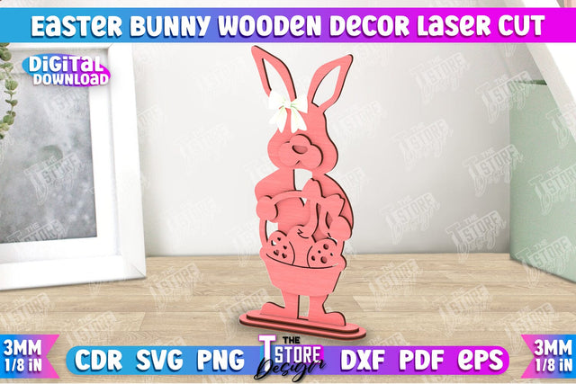 Easter Bunny Wooden Decor | Easter Wooden Sign | Easter Stand | Home Décor | CNC File SVG The T Store Design 