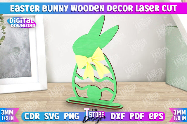 Easter Bunny Wooden Decor | Easter Wooden Sign | Easter Stand | Home Décor | CNC File SVG The T Store Design 