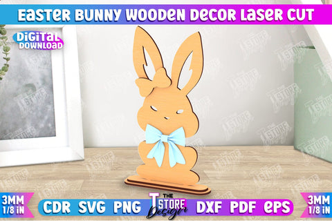 Easter Bunny Wooden Decor | Easter Wooden Sign | Easter Stand | Home Décor | CNC File SVG The T Store Design 