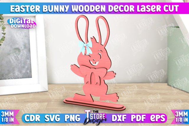 Easter Bunny Wooden Decor | Easter Wooden Sign | Easter Stand | Home Décor | CNC File SVG The T Store Design 