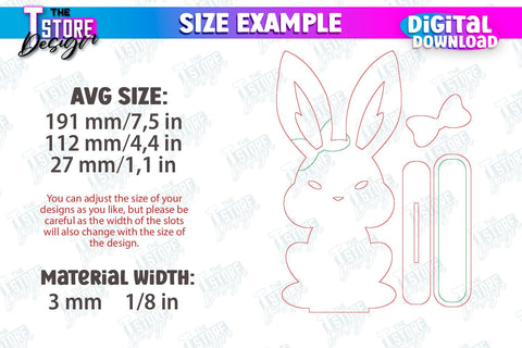 Easter Bunny Wooden Decor | Easter Wooden Sign | Easter Stand | Home Décor | CNC File SVG The T Store Design 