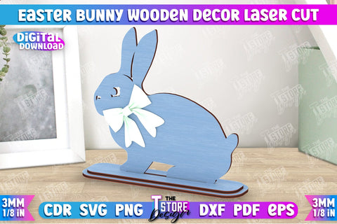 Easter Bunny Wooden Decor | Easter Wooden Sign | Easter Stand | Home Décor | CNC File SVG The T Store Design 