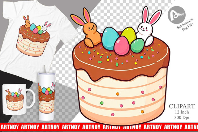 Easter Cake Clipart Sublimation artnoy 