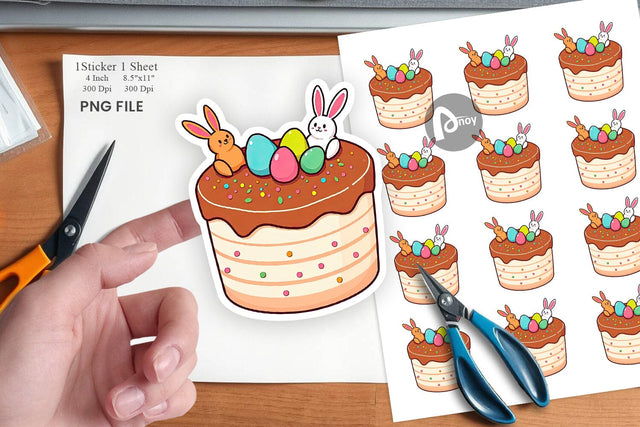 Easter Cake Sticker Sublimation artnoy 