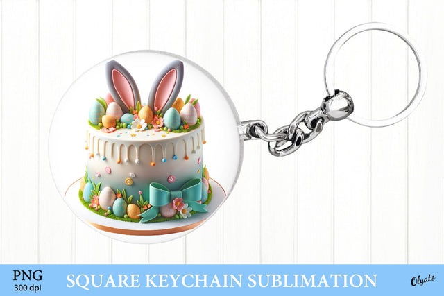 Easter Cake Sublimation PNG. Round Keychain PNG Sublimation Olga Terlyanskaya 