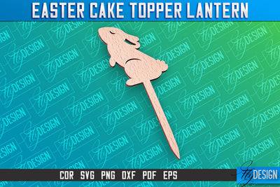 Easter Cake Topper Laser Cut | Happy Easter Design | CNC File SVG Fly Design 