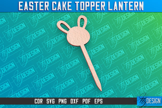 Easter Cake Topper Laser Cut | Happy Easter Design | CNC File SVG Fly Design 