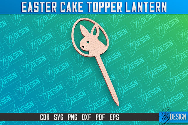 Easter Cake Topper Laser Cut | Happy Easter Design | CNC File SVG Fly Design 