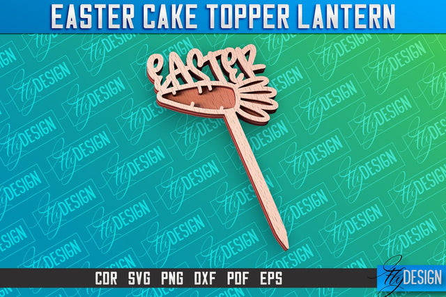 Easter Cake Topper Laser Cut | Happy Easter Design | CNC File SVG Fly Design 