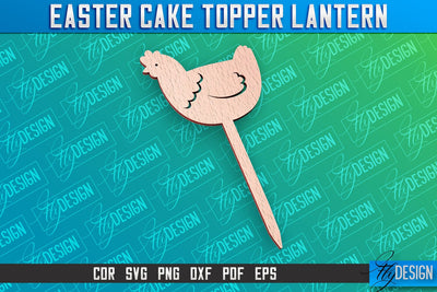 Easter Cake Topper Laser Cut | Happy Easter Design | CNC File SVG Fly Design 
