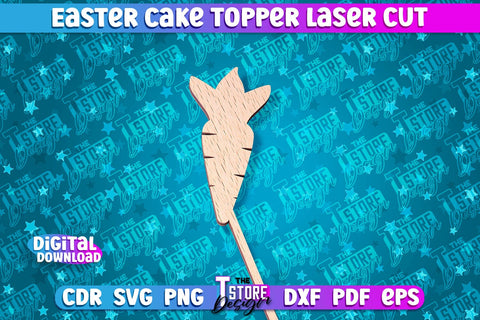 Easter Cake Topper Laser Cut | Happy Easter Design | CNC File SVG The T Store Design 