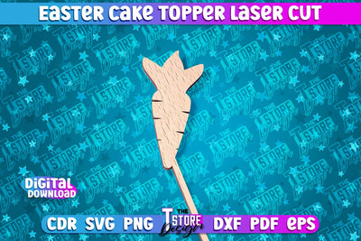 Easter Cake Topper Laser Cut | Happy Easter Design | CNC File SVG The T Store Design 