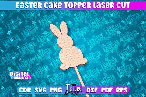 Easter Cake Topper Laser Cut | Happy Easter Design | CNC File SVG The T Store Design 