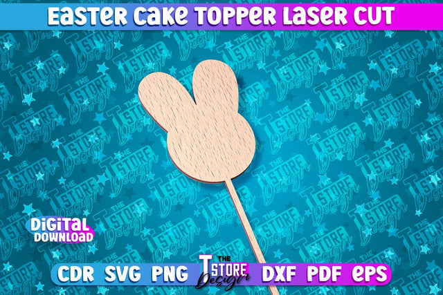 Easter Cake Topper Laser Cut | Happy Easter Design | CNC File SVG The T Store Design 