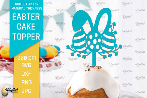 Easter Cake Topper SVG Bundle. Cupcake Topper Laser Cut SVG Evgenyia Guschina 