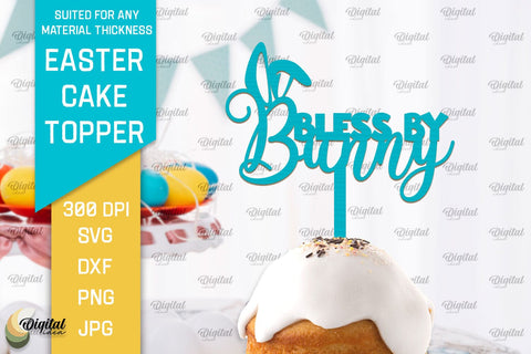 Easter Cake Topper SVG Bundle. Cupcake Topper Laser Cut SVG Evgenyia Guschina 