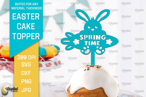 Easter Cake Topper SVG Bundle. Cupcake Topper Laser Cut SVG Evgenyia Guschina 