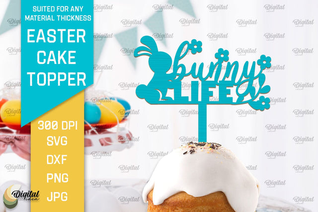 Easter Cake Topper SVG. Cupcake Topper Laser Cut SVG Evgenyia Guschina 