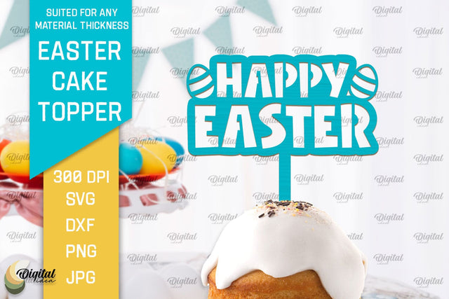 Easter Cake Topper SVG. Cupcake Topper Laser Cut SVG Evgenyia Guschina 