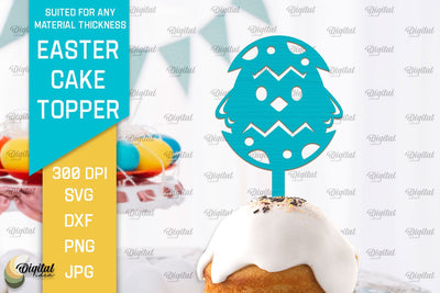 Easter Cake Topper SVG. Cupcake Topper Laser Cut SVG Evgenyia Guschina 