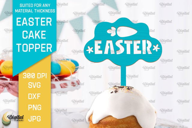 Easter Cake Topper SVG. Cupcake Topper Laser Cut SVG Evgenyia Guschina 