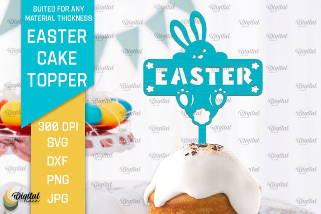 Easter Cake Topper SVG. Cupcake Topper Laser Cut SVG Evgenyia Guschina 