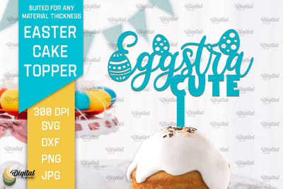 Easter Cake Topper SVG. Cupcake Topper Laser Cut SVG Evgenyia Guschina 