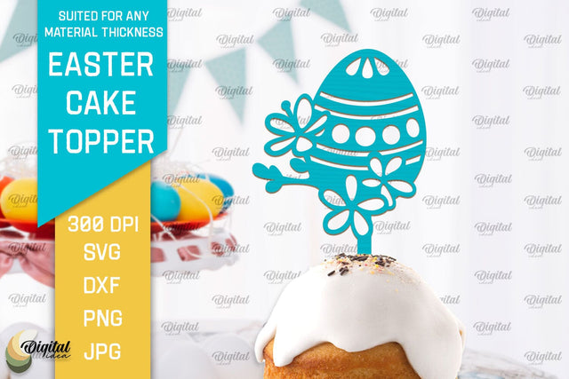 Easter Cake Topper SVG. Cupcake Topper Laser Cut SVG Evgenyia Guschina 